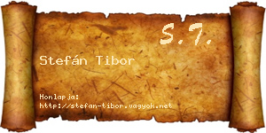 Stefán Tibor névjegykártya